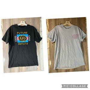 OF Odd Future Men T-Shirt Medium Black Tie Dye Logo Graphic Print Short Sleeve